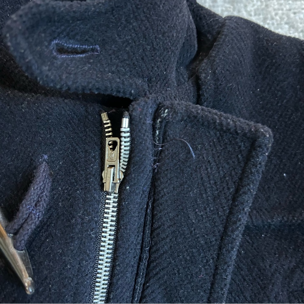 Vintage Jacadi Paris Navy Blue Wool Blend Classic Boys Duffle Winter Coat Size 8 - Picture 12 of 12